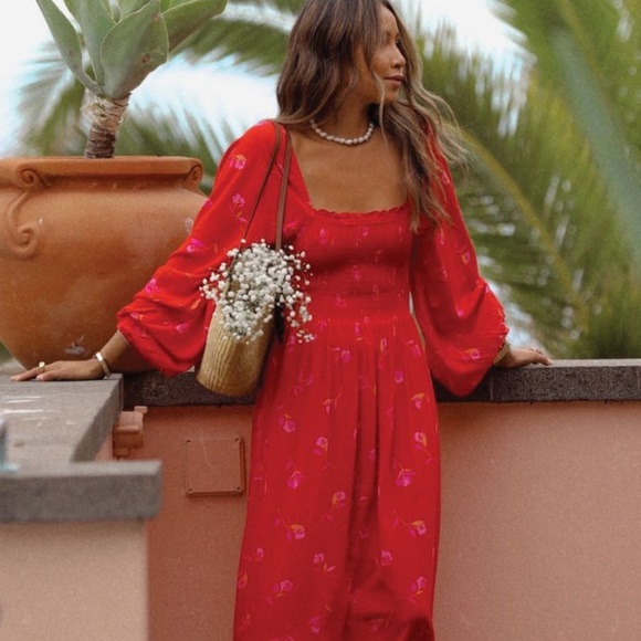 🌴BILLABONG🌴 Best Coast Smocked Midi Dress - Picture 4 of 8